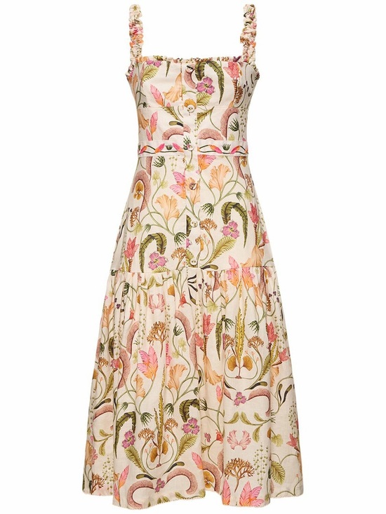 Agua by Agua Bendita Dresses & Skirts - AGUA BY AGUA BENDITA - Nispero Printed Linen Midi Dress size Small